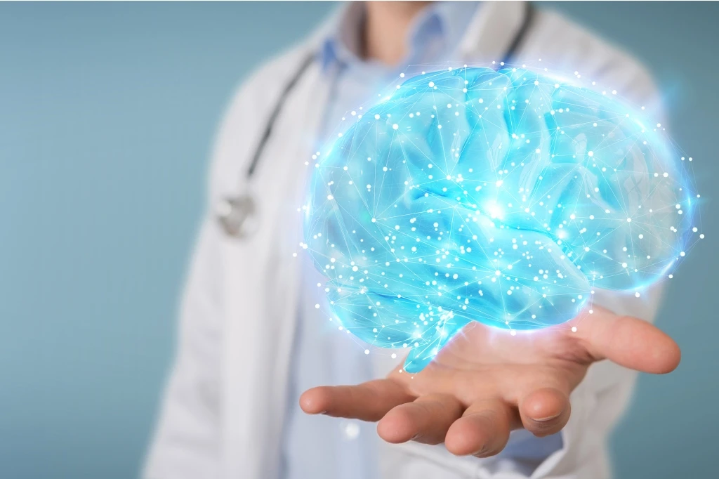 Animation rendering of a brain
